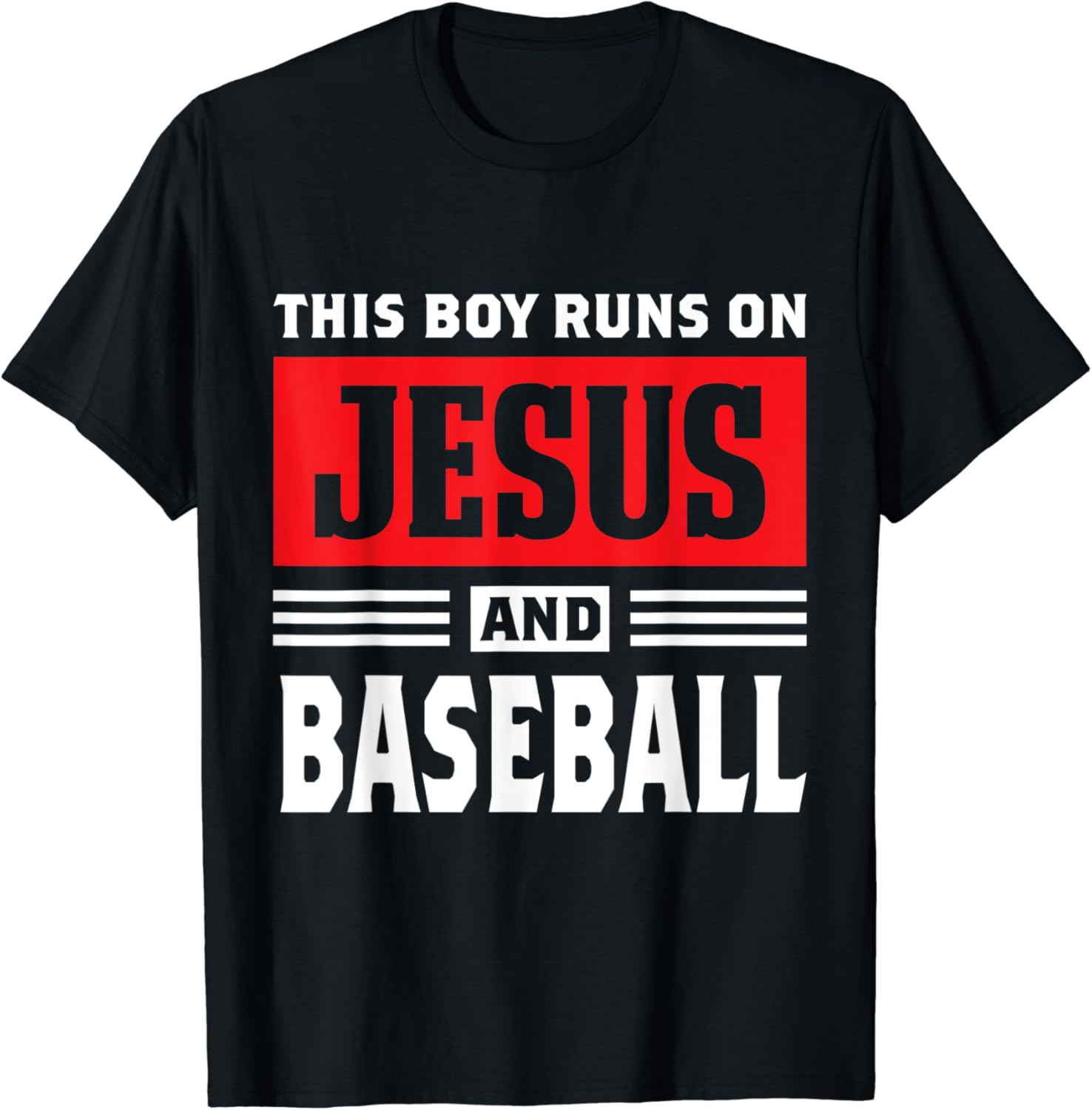 This Boy Runs On Jesus And Baseball Christian Gift TShirt